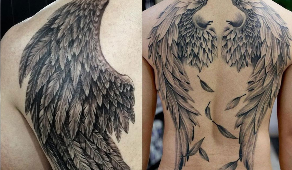 Hình đôi cánh được tattoo ở cánh tay mang ý nghĩa tự do
